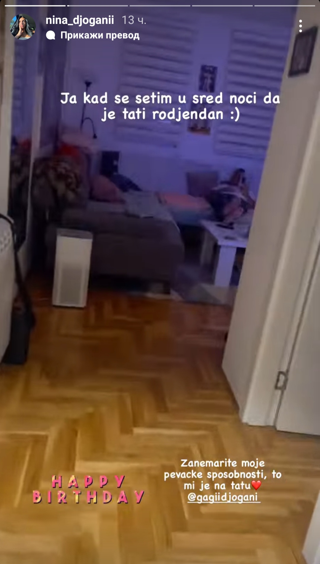 USRED NOĆI SE SETILA DA MU JE ROĐENDAN: Nina Đogani pokazala kakvu čestitku je uputila ocu, pa otkrila šta je nasledila od njega (FOTO) 2 Nina DJogani