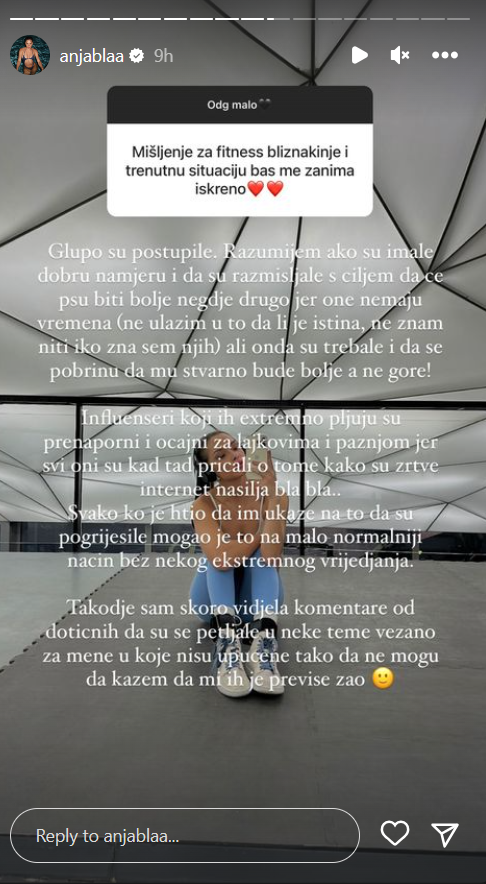 "DOTIČNE SU SE PETLJALE U MOJE TEME": Anja Bla potkačila Fitness bliznakinje, iznela mišljenje o temi koja je uzburkala javnost 2 Screenshot 2023 10 12 092044