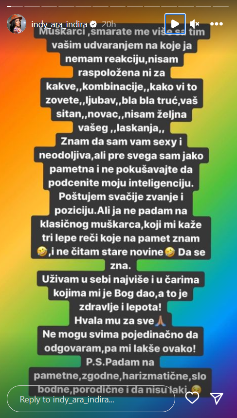 "SMARATE ME SA UDVARANJEM": Indi uputila jasnu poruku muškarcima, otkrila koji je njen tip (FOTO) 2 indy