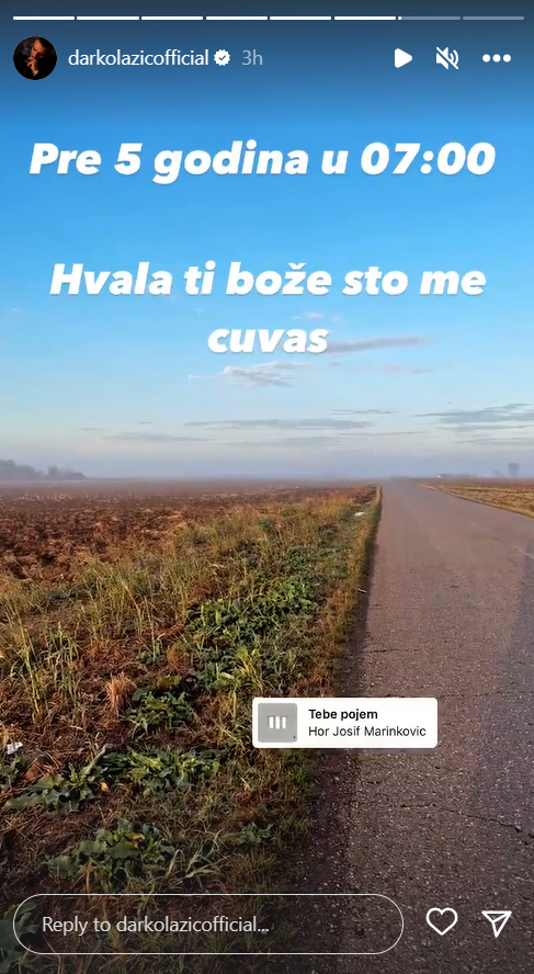 DARKO LAZIĆ POSETIO MESTO GDE JE UMALO IZGUBIO ŽIVOT: ''Hvala ti Bože što me čuvaš'' (FOTO) 2 Foto:Printscreen/Instagram:darkolazicofficial