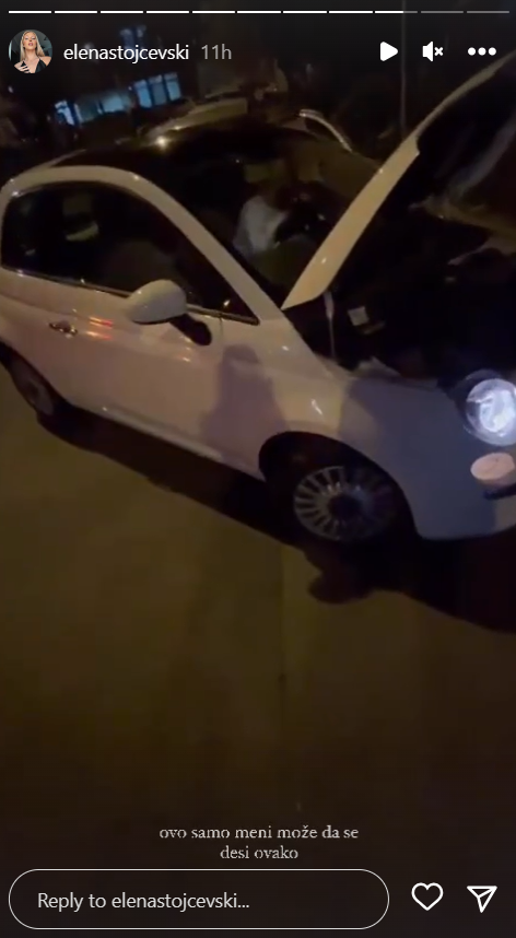 ''OVO SAMO MENI MOŽE DA SE DESI'': Elena Stojčevski doživela nezgodu sa automobilom, pa snimak podelila sa pratiocima (FOTO) 2 elenast