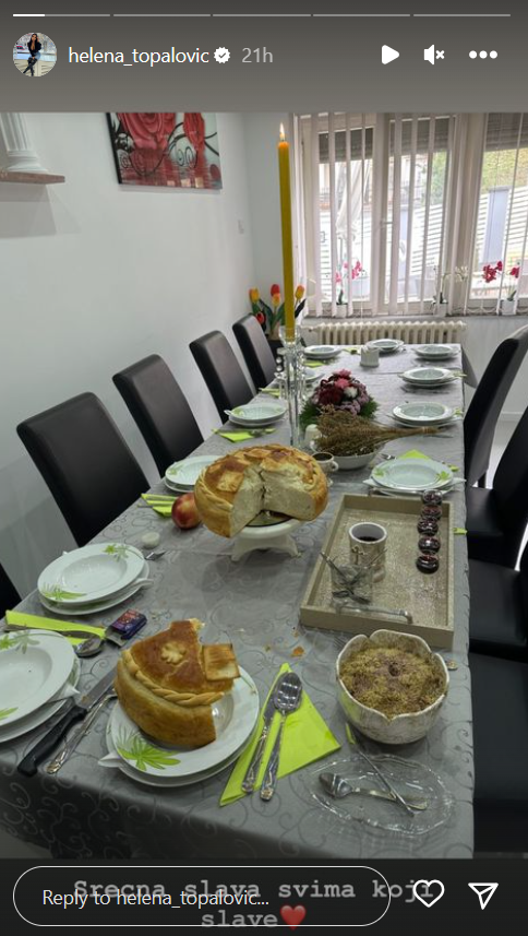"NAŠA PRVA SLAVA": Helena Topalović pokazala kakva je domaćica, pa se pohvalila porodičnom idilom (FOTO) 2 helena topalović