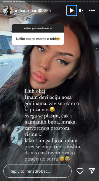 "SVEGA SE PLAŠIM, ZAVISNA SAM OD KAPI ZA NOS": Irena Drobac ispričala nepoznate detalje o sebi, pa otkrila ko joj je favorit u IDJShow-u 2 Irena Drobac