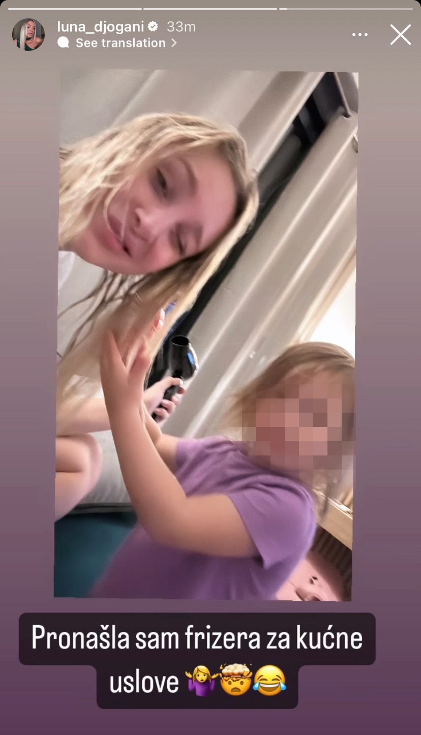 ''PRONAŠLA SAM FRIZERA ZA KUĆNE USLOVE'': Luna Đogani podelila simpatičan trenutak iz porodičnog doma (FOTO) 2 Luna Đogani