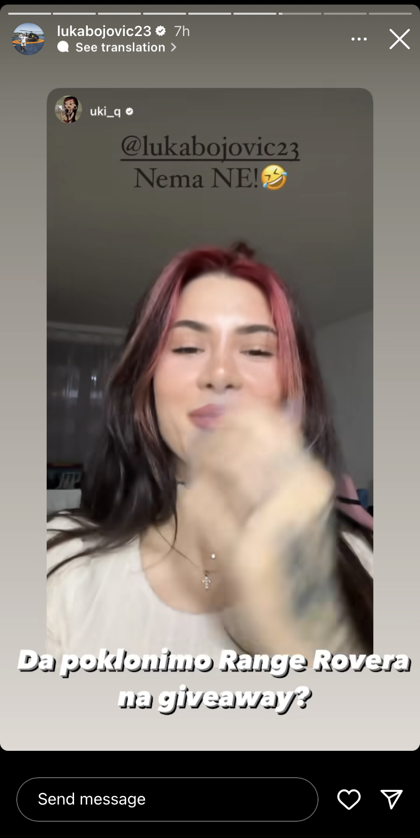 "ŠTA ĆE MU DVA AUTA?": Uki Q želi da pokloni automobil svog dečka, ubrzo se oglasio i on! (FOTO) 3 Foto:Printscreen/Instagram:lukabojovic23