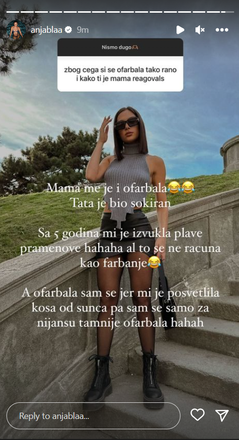 "SA 5 GODINA SAM IZVUKLA PRAMENOVE": Anja Bla šokirala pratioce detaljem iz detinjstva (FOTO) 2 Foto:Printscreenj/Instagram:anjablaa