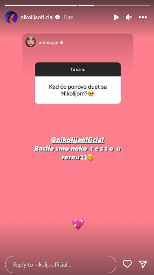 "BACILE SMO NEKO TESTO U RERNU'': Amna otkrila detalje NOVE saradnje sa Nikolijom (FOTO) 2 Foto:Printscreen/Instagram:amnicaje