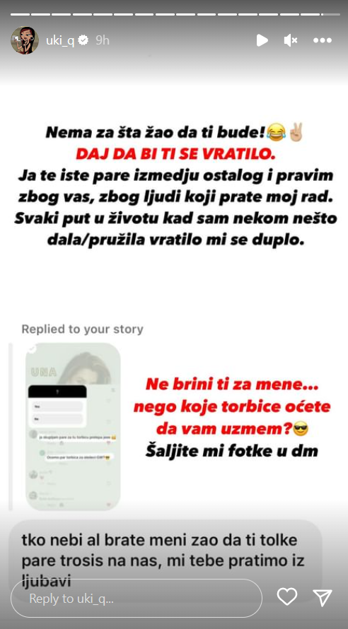NE PRESTAJE SA IZNENAĐENJIMA: Uki Q pripremila nove SKUPOCENE poklone za svoje fanove, pa objasnila zašto ne žali novac! (FOTO) 3 Foto:Printscreen/Instagram:uki_q