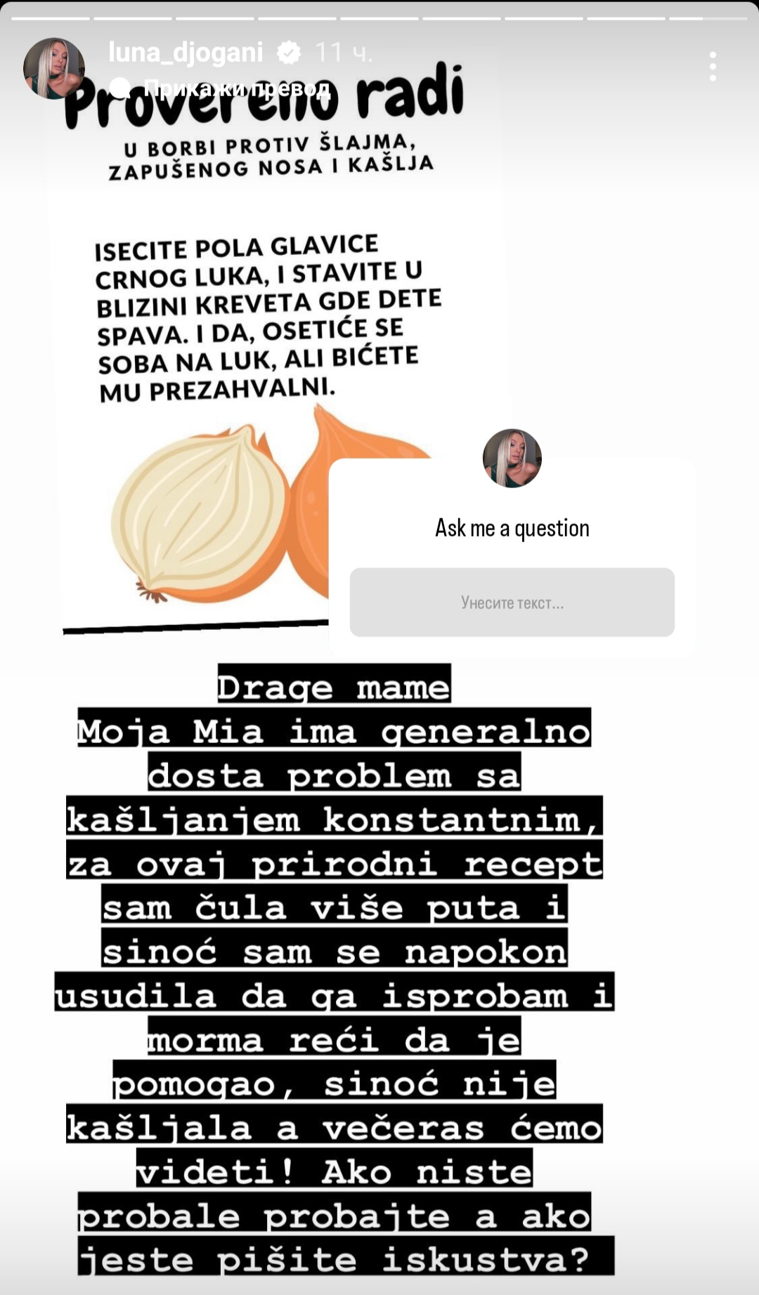 "PROVERENO RADI, BIĆETE MU PREZAHVALNI": Luna Đogani podelila recept za prirodan lek, tvrdi da problem nestaje očas posla! 2 LUNA ĐOGANI