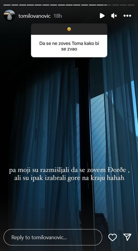 ''Ipak su izabrali gore'': Toma Milovanović otkrio koje IME su roditelji želeli da mu daju (FOTO) 2 tomamill