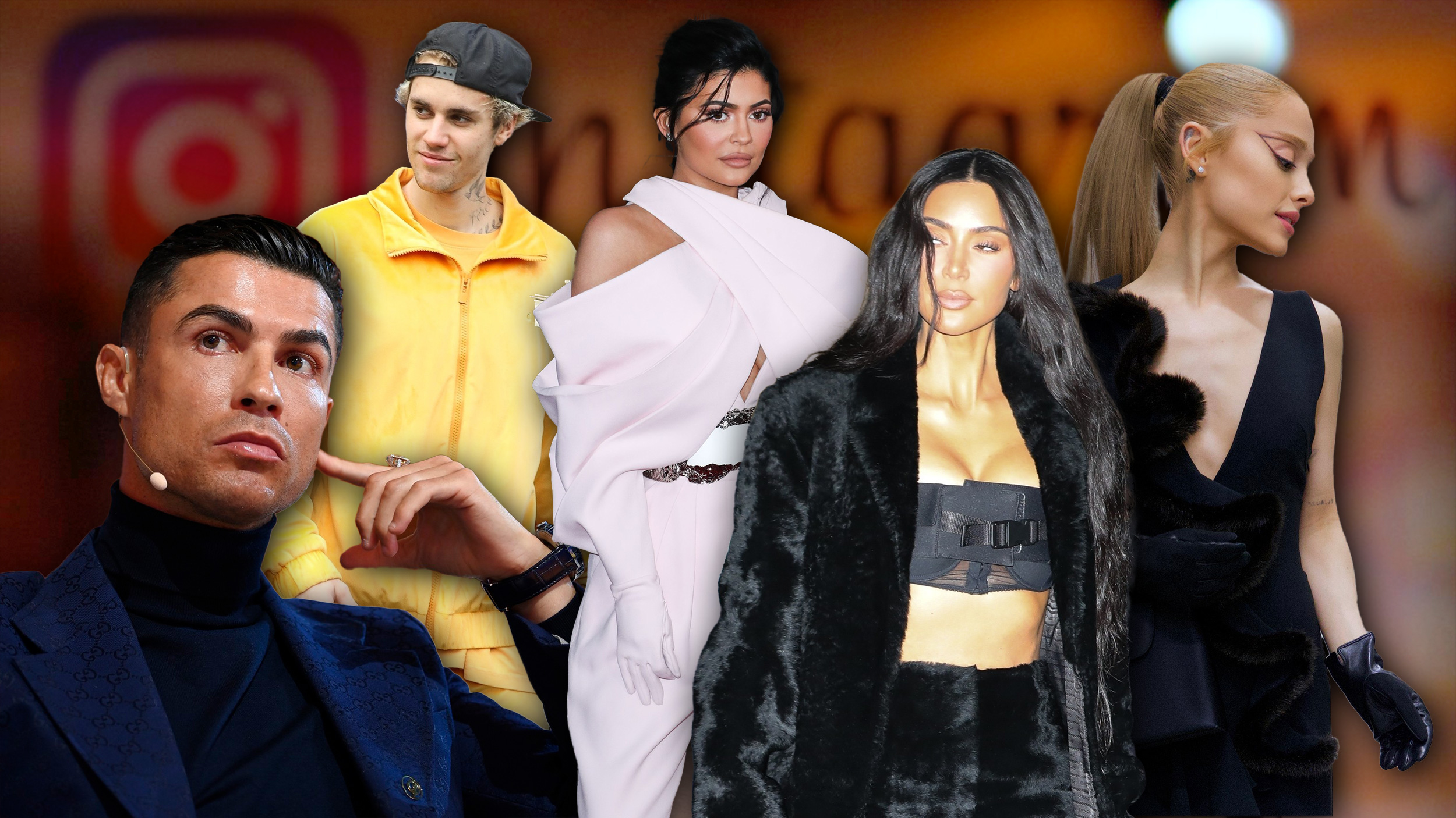 Kristijano Ronaldo Kajli Dzener Arijana Grande Dzastin Biber Kim Kardasijan