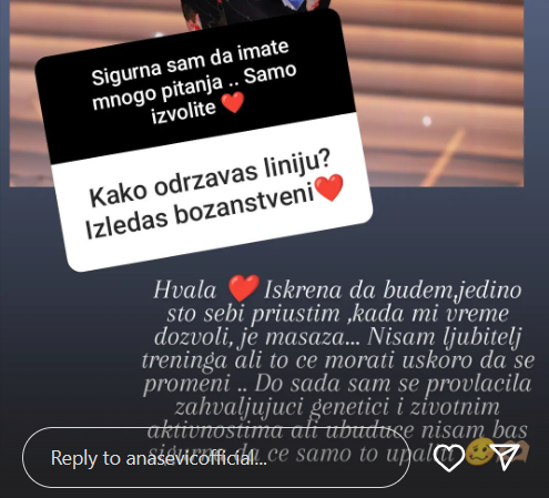 "To će morati da se promeni": Ana Sević progovorila o životnim navikama, pa otkrila da li planira proširenje porodice 2 Screenshot 2024 03 11 111821