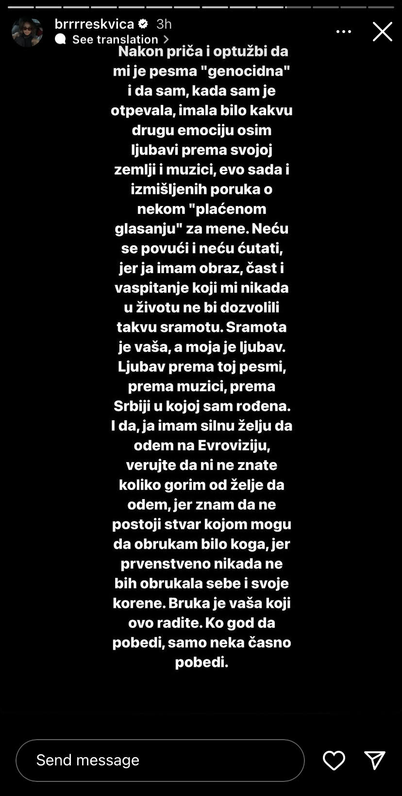 ''Ovim zatvaramo tu temu zauvek'': Posle mnogobrojnih spekulacija, Breskvica stavila tačku na sve priče o učešću na PZE 2 h5rh