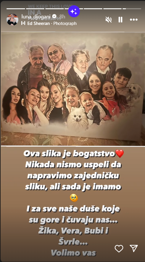 Nikada emotivnija slika u porodici Lune Đogani: "Za sve naše duše koje su gore i čuvaju nas..." (FOTO) 4 Screenshot 2024 04 10 0904221