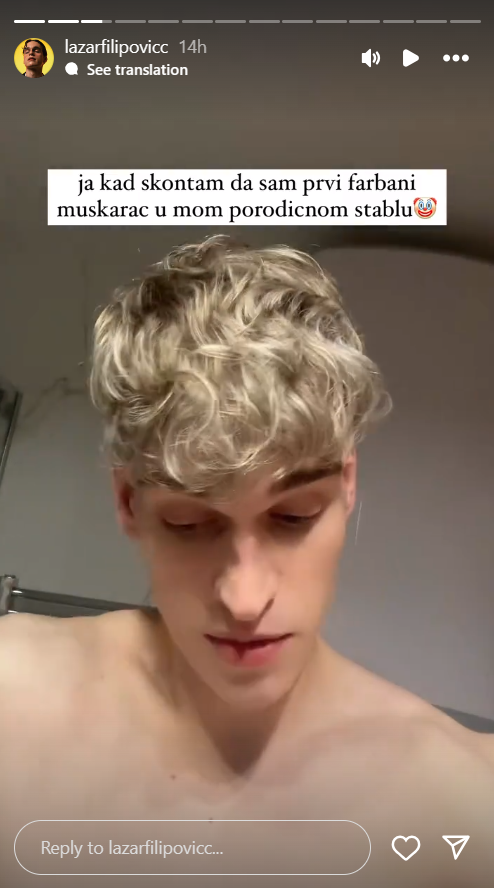 "Ja sam prvi ofarbani muškarac u porodičnom stablu": Lazar Filipović napravio promenu i pokazao potpuno novi imidž (FOTO) 5 lggfz