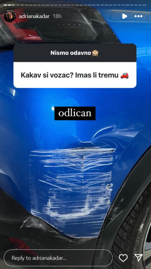 Fotografijom oštećenog auta svima stavila do znanja kakav je vozač: Adriana Kadar iznenadila objavom, pa otkrila kako je njen muž reagovao (FOTO) 2 adriana kadar