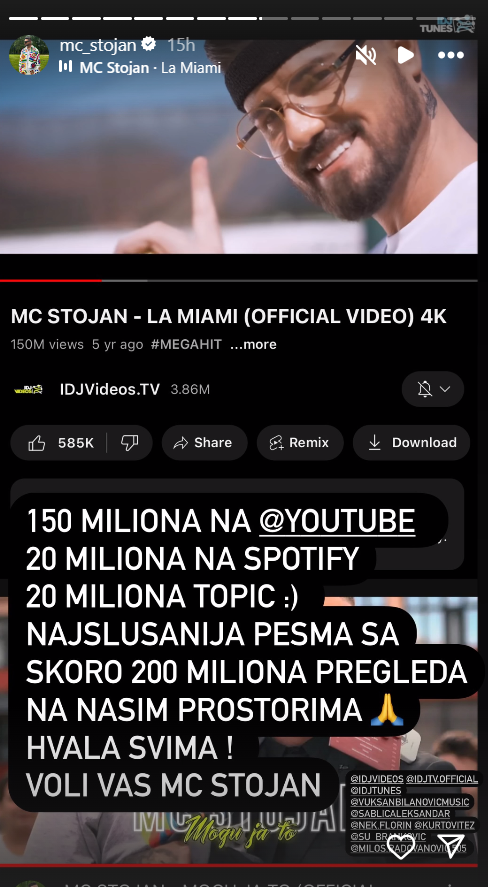 Da li znate koja je NAJSLUŠANIJA pesma na našim prostorima? Sa rekordnih 200 miliona pregleda pozicionirala se na sam vrh naše muzičke scene, a obožavaju je sve generacije 2 egegege