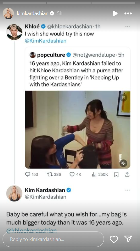 "Pazi šta želiš...": Kim Kardašijan javno zapretila sestri zbog video snimka, Kloi joj odgovorila u svom stilu i nasmejala sve (FOTO) 2 kimk