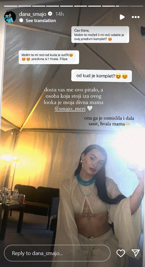 Modnim izdanjem oduševila fanove: Đana Smajo rame uz rame sa Reljom Popovićem osvojila publiku, pa otkrila ko se pobrinuo za njen izgled (FOTO) 2 djana