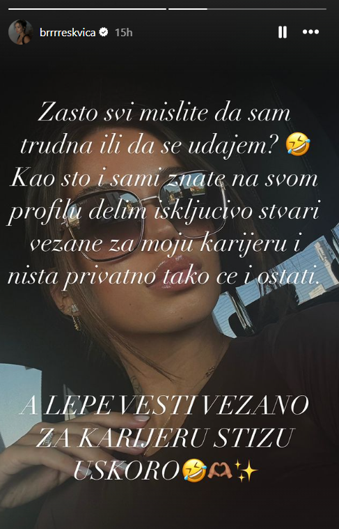 "Jedva čekam sa vama da podelim nešto" Nakon nove objave svi sumnjaju da je Breskvica TRUDNA, a evo kako je ona odgovorila na spekulacije 3 breskvica