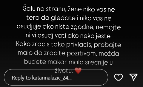 "Otvaramo konkurs za najljubomorniji komentar": Katarina Lazić nakon izlaska iz porodilišta odgovorila na brojne prozivke (FOTO) 3 Screenshot 2024 10 10 100326