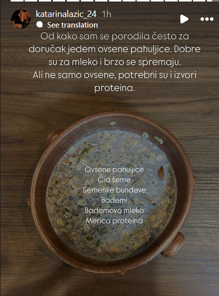 Katarina Lazić se vratila treninzima mesec dana nakon porođaja, pa podelila recept za omiljeni dijetalni obrok (FOTO) 7 Screenshot 2024 11 19 142508
