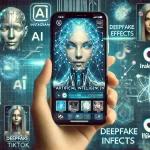 DALL·E 2025 03 17 17.03.04 AI trends in social media. A futuristic digital concept showing artificial intelligence in action on platforms like Instagram and TikTok. A smartphone