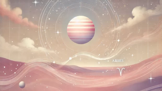 DALL·E 2025 03 21 16.11.14 A soft elegant and dreamy horizontal illustration representing retrograde Mercury. The scene shows the planet Mercury with a subtle glowing trail mo