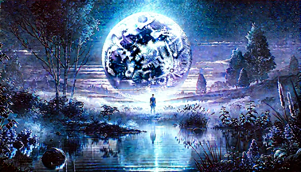 Povratak bivših i suočavanje sa dubokim emocijama: Kako pun mesec u Škorpiji do 23. aprila utiče na ljubavne odnose 1 DALL·E 2025 04 16 14.34.11 An emotionally evocative image inspired by the full moon in Scorpio. A dreamy night scene with a large glowing full moon in the sky casting soft lig