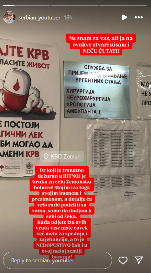 Naša influenserka završila u hitnoj, pa pobesnela zbog situacije u kojoj se našla: "Na ovakve stvari nikada neću ćutati, ovo je bruka za celu bolnicu!" (FOTO) 2 Screenshot 2025 04 24 152041