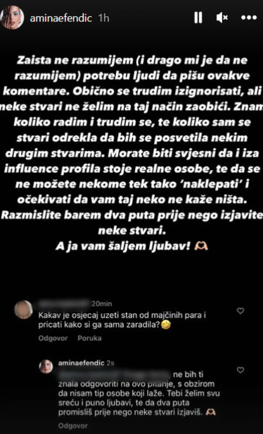 Danas je verena za našeg popularnog tiktokera, a optuživali su je da obmanjuje pratioce: Ovako je Amina Efendić odgovorila hejterima (FOTO) 2 Screenshot 2025 05 08 141817
