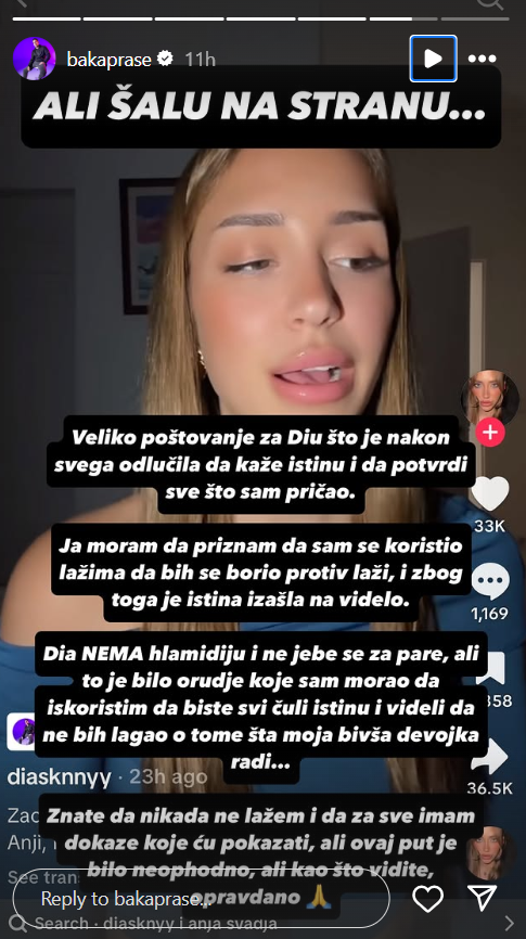 "Ostavila me je na cedilu": Dia iznela nove detalje odnosa sa Anjom Bla i Bakom Prasetom, jutjuber demantovao sam sebe (FOTO) 3 Screenshot 2025 06 24 094206