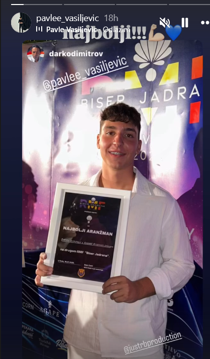 Veliko priznanje za Pavla Vasiljevića: Pesma „Odlazim“ nagrađena za najbolji aranžman na festivalu Biser Jadrana u Tivtu 3 Screenshot 2025 07 21 133145
