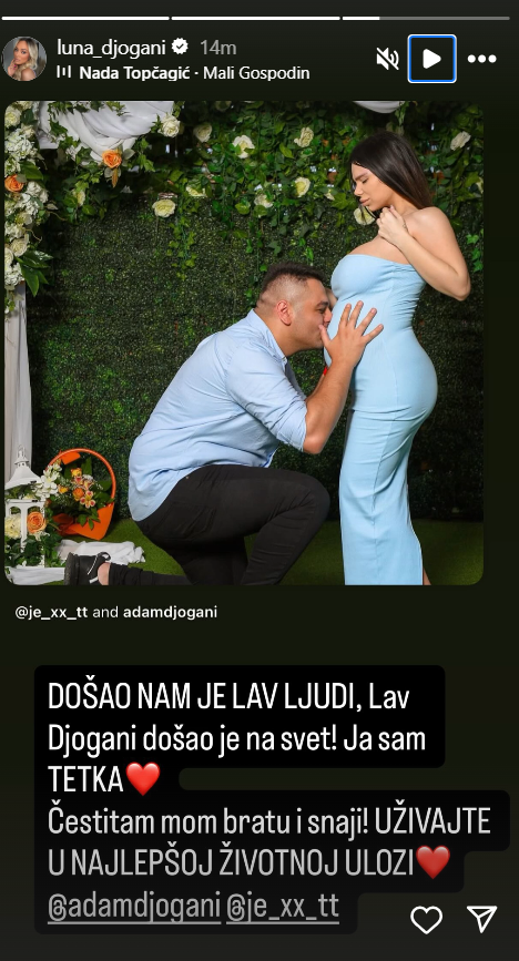 "Ja sam TETKA": Luna Đogani podelila lepe vesti sa fanovima, ne može da sakrije sreću zbog nove prinove u porodici Đogani (FOTO) 2 Screenshot 2025 08 14 131200